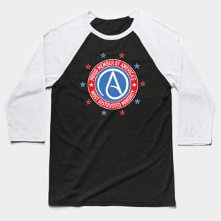 Atheism Atheist Symbol Religion Humor graphic print Baseball T-Shirt